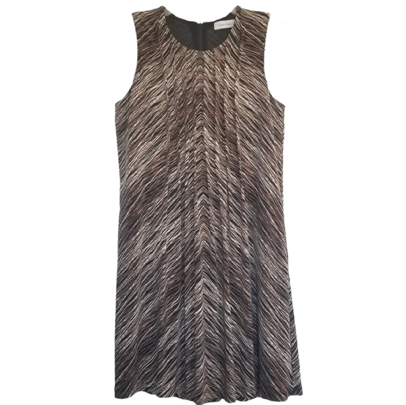 Calvin Klein Sleeveless Shift Dress Pleated - Picture 1 of 7